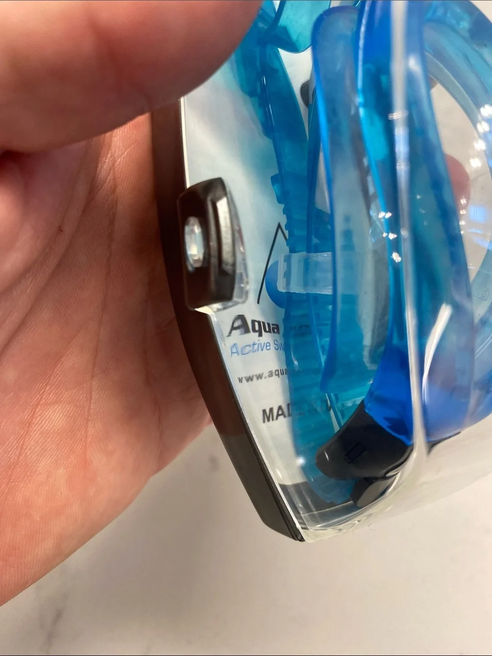 🆕 Kaiman Swim Goggle Made In Italy Clear Lens Light Blue Waterproof Beach Pool